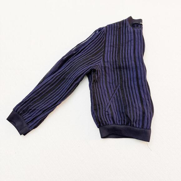 Zara Striped Zippered Bomber Jacket Size Medium - Picture 5 of 5